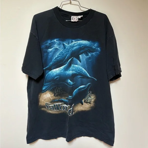 Vintage Tops Vintage Seaworld Dolphin Tshirt Xlarge Poshmark
